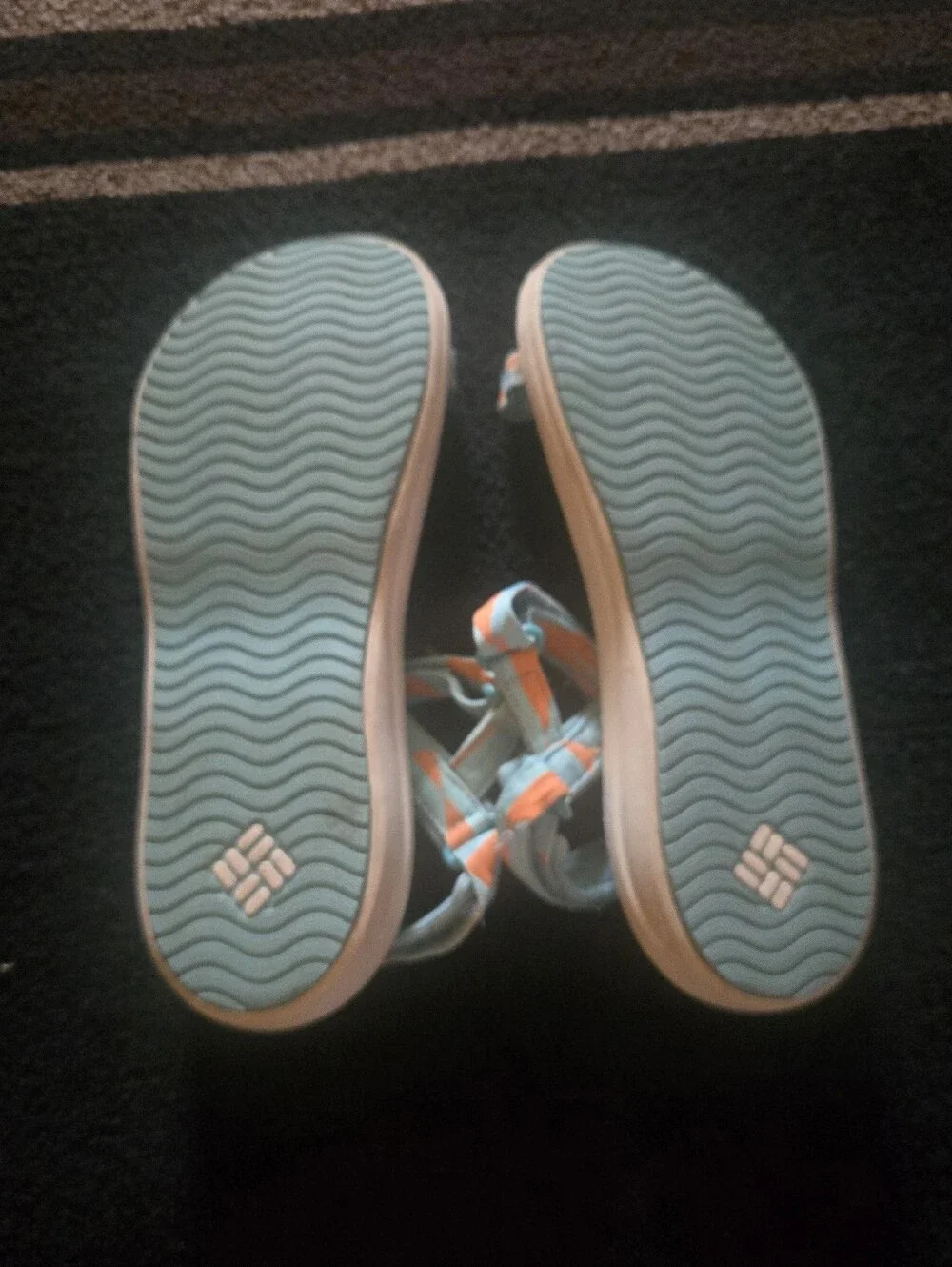 Columbia Women's Aqua and Coral Strap Sandals